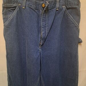 VTG 90s Men's Carhartt 80W Carpenter Jeans Dungaree Fit Dark Wash 36x34